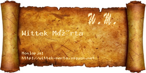 Wittek Márta névjegykártya